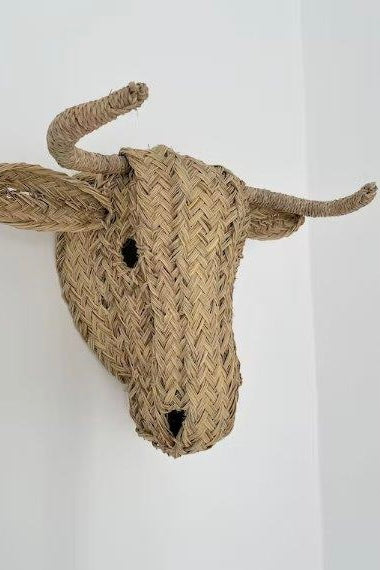 Decorative - Hand Woven Rattan Mask - Cow