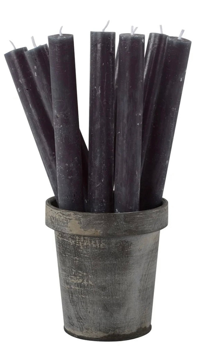 Dark grey dinner candles
