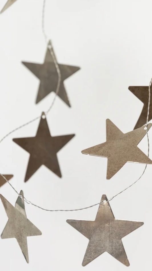Antique silver star garland