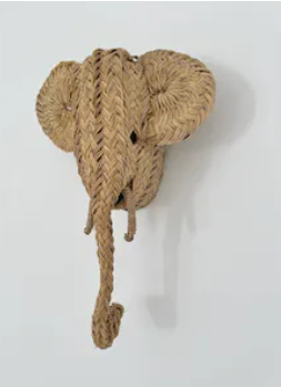 Decorative - Hand Woven Rattan Head - Elephant