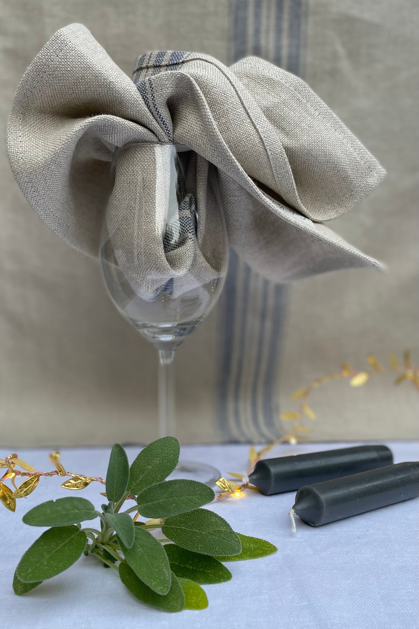 Kitchen & Dining - Blue Stripe Linen Table Runner