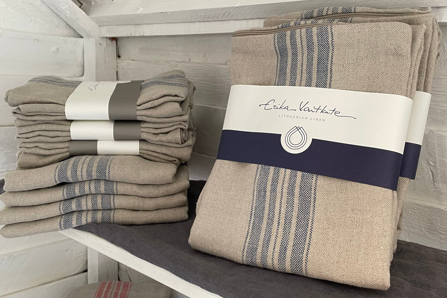 Kitchen & Dining - Blue Stripe Linen Table Runner